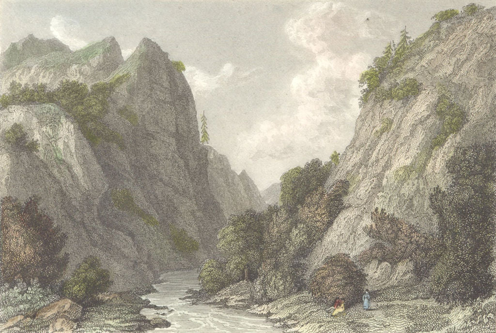 DERBYS. Dove Dale, Derbyshire. Westall-Finden c1833 old antique print picture